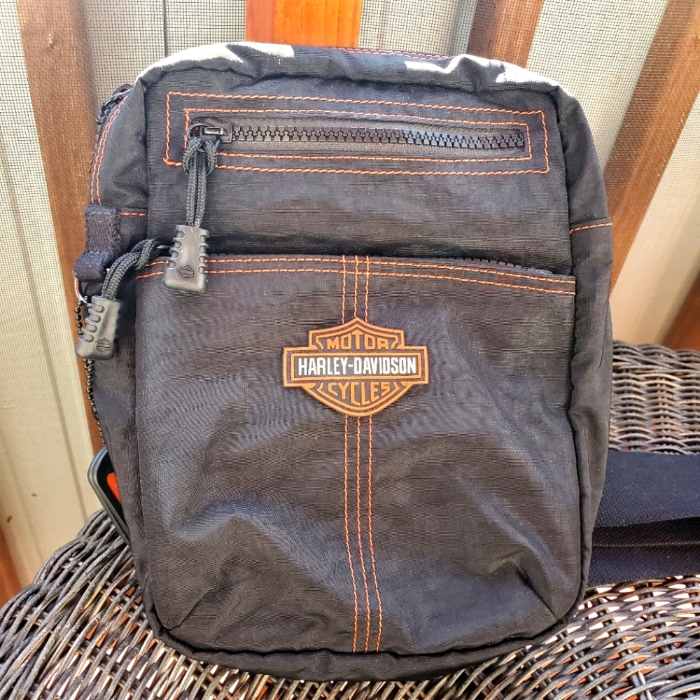 Harley-Davidson Black and Orange Crossbody Bag